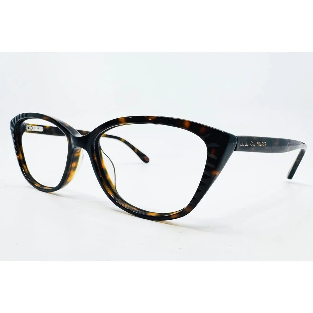 Lulu Guinness Eyeglasses Womens Tortoise LG94 TOR Cat Eye 53-15-135